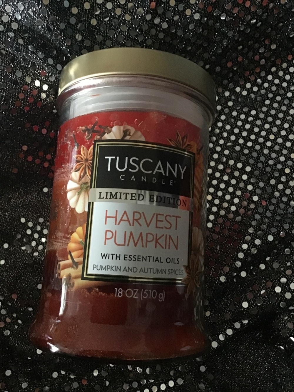 Tuscany limited edition Harvest Pumpkin 18 oz 2 wick candle New! Autumn scents
